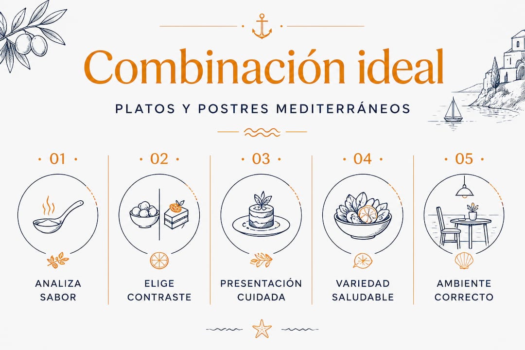 Infografía: cómo combinar platos principales y postres de forma armoniosa