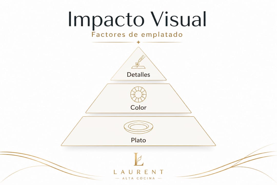 Esquema visual sobre los aspectos esenciales del arte del emplatado