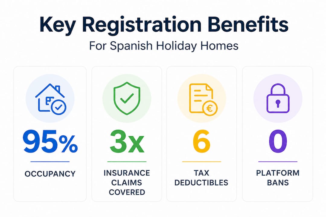 Infographic showing key benefits of holiday home registration