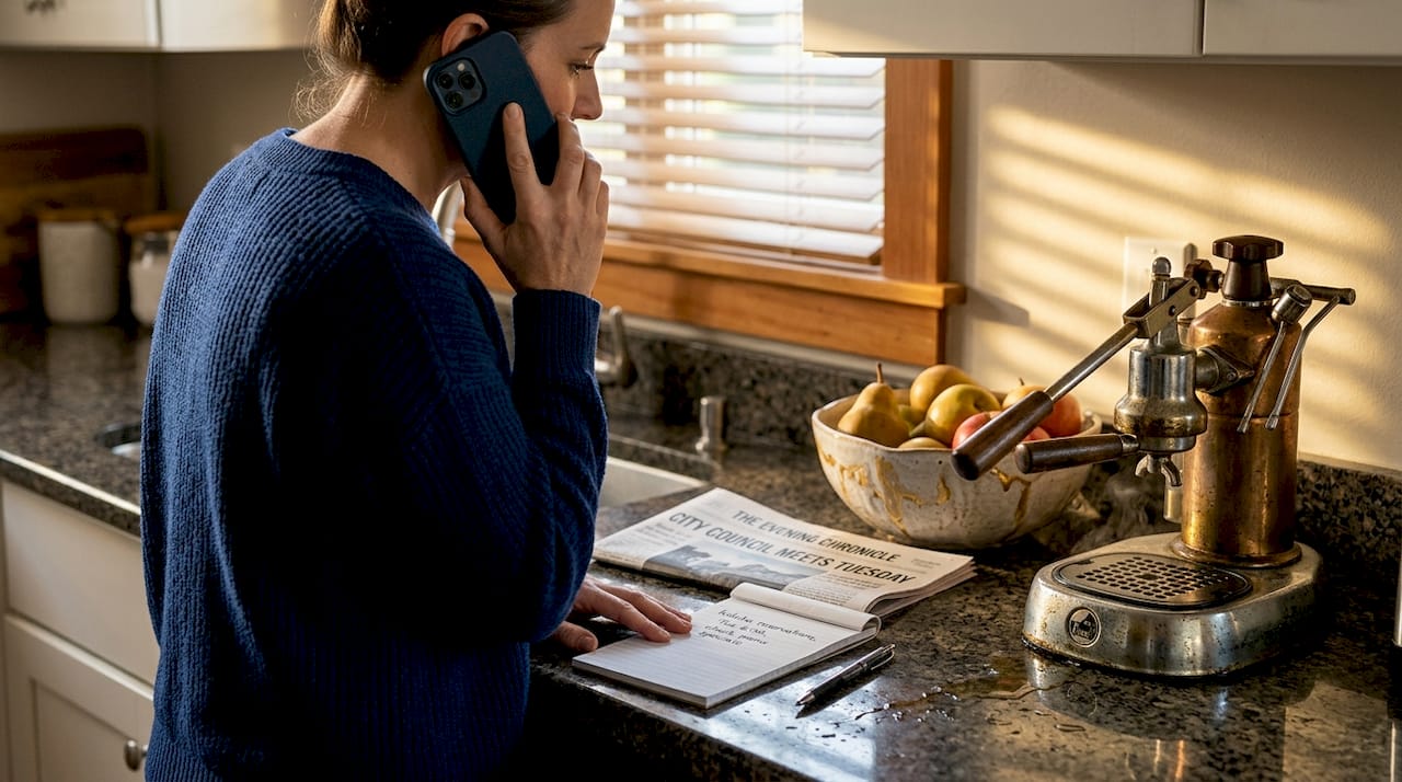 Woman calling to reserve restaurant table