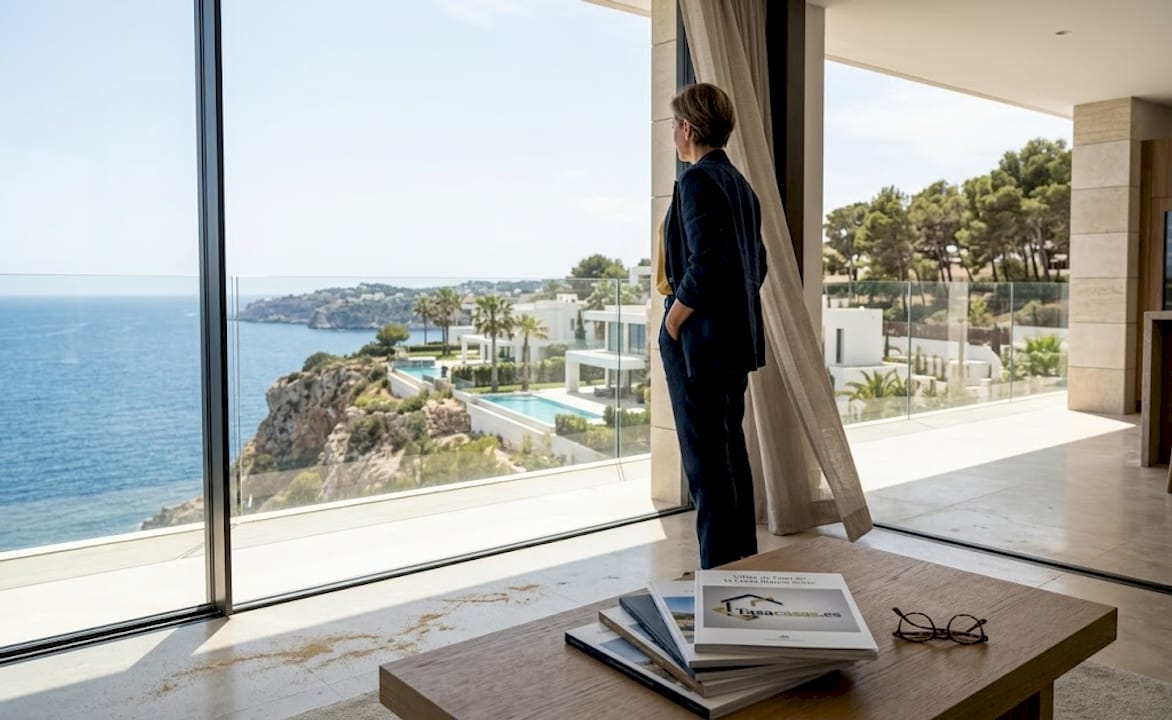 Impresionantes vistas al mar desde el salón de una exclusiva villa en la Costa Blanca