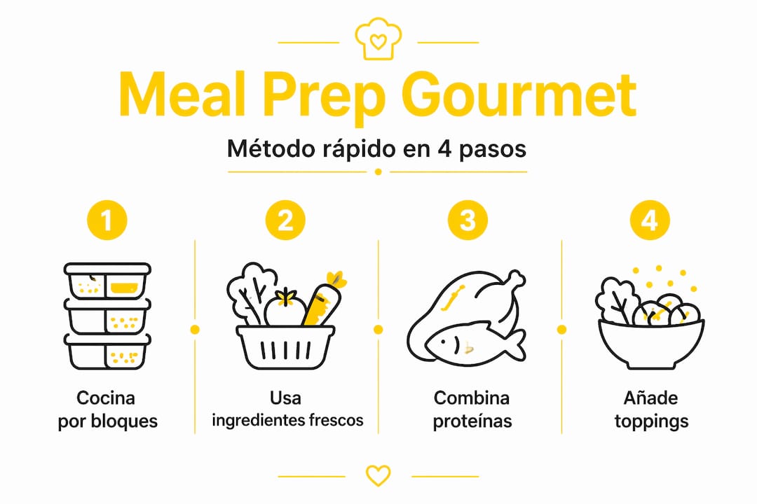 Infografía: cómo preparar comidas gourmet en casa de forma rápida y sencilla, paso a paso