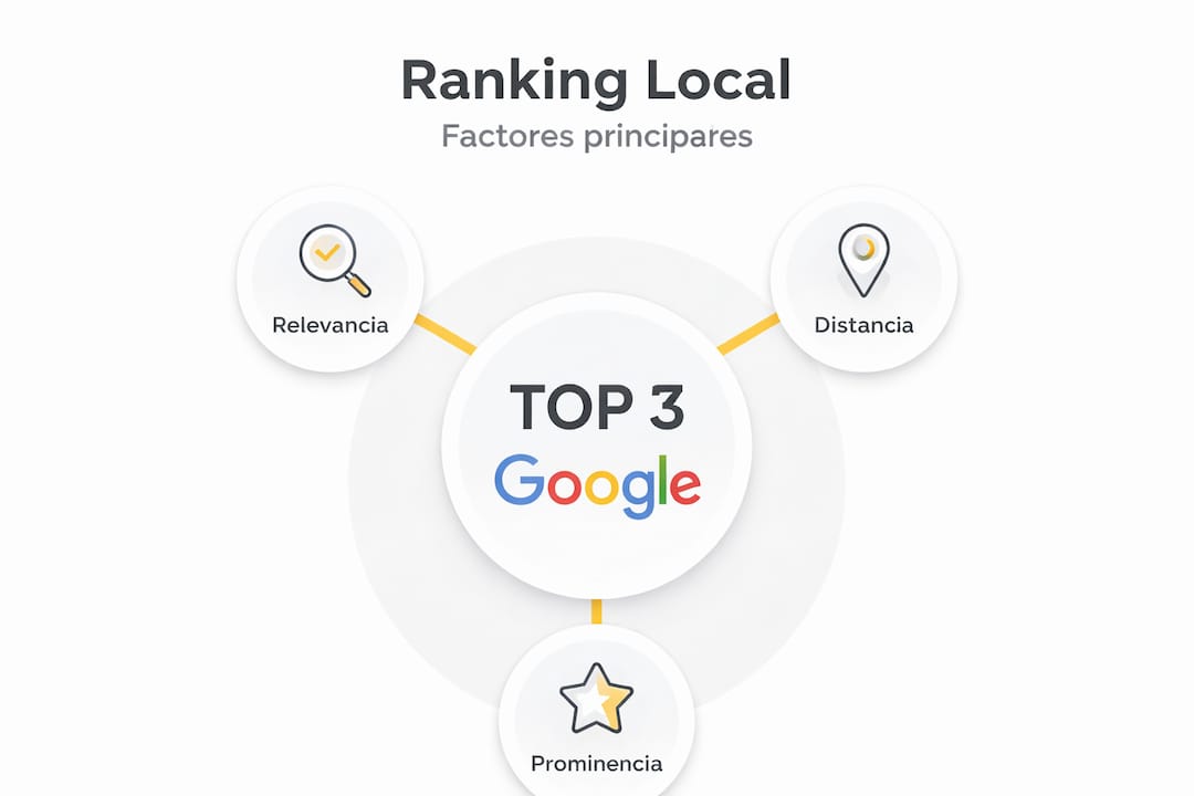 Infografía sobre los principales factores que influyen en el posicionamiento local