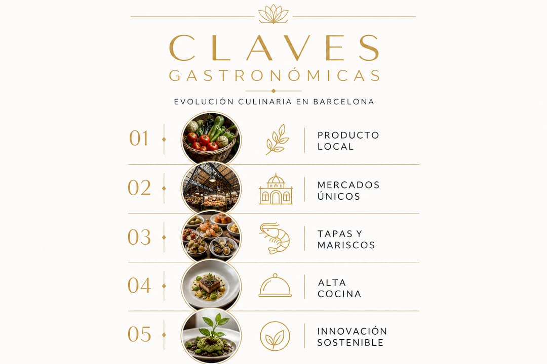 Infografía: los pasos imprescindibles para disfrutar de la gastronomía de Barcelona