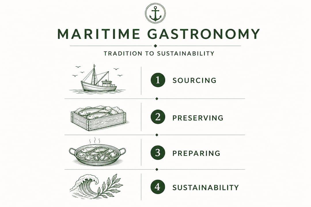 Infographic showing flow from sourcing to sustainability