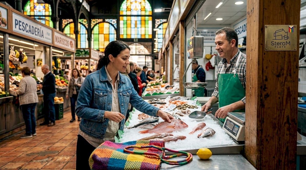 Locals shopping at Malaga Atarazanas Market