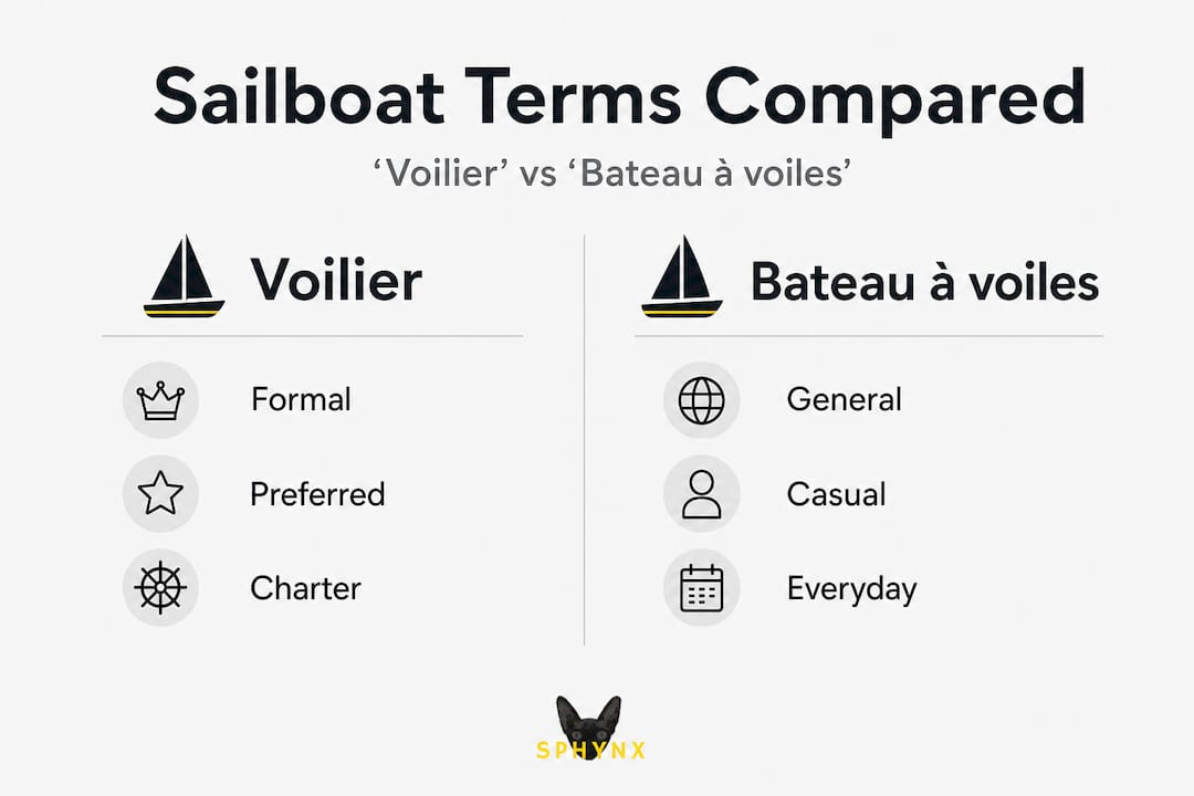 Infographic comparing French sailboat terms