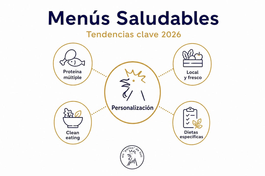 Infografía que ilustra la evolución y jerarquía de las tendencias en menús personalizados