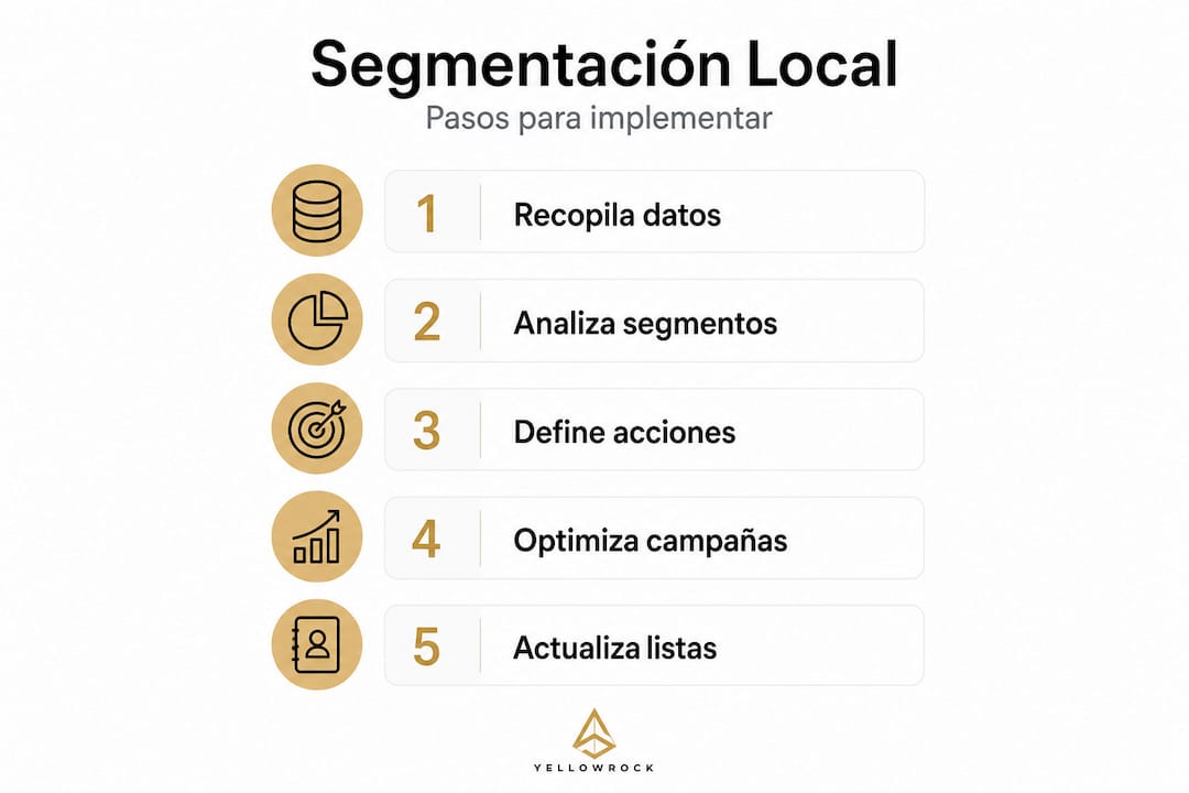 Infografía con los pasos clave para poner en marcha una estrategia de segmentación