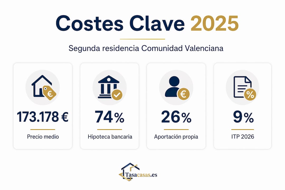 Infografía con los principales datos y costes a tener en cuenta al comprar una segunda vivienda