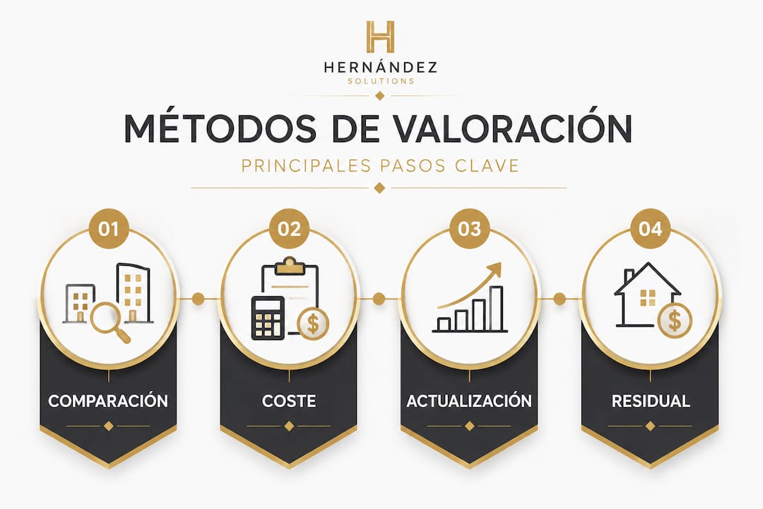 Infografía sobre los principales métodos para valorar una propiedad