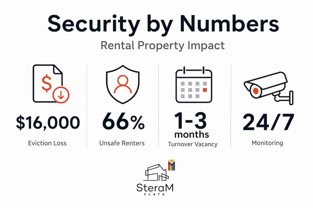 Infographic with key rental security statistics