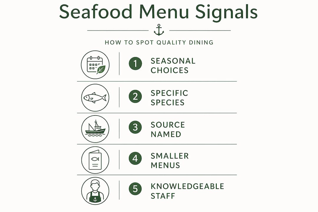 Infographic on spotting seafood menu quality signals