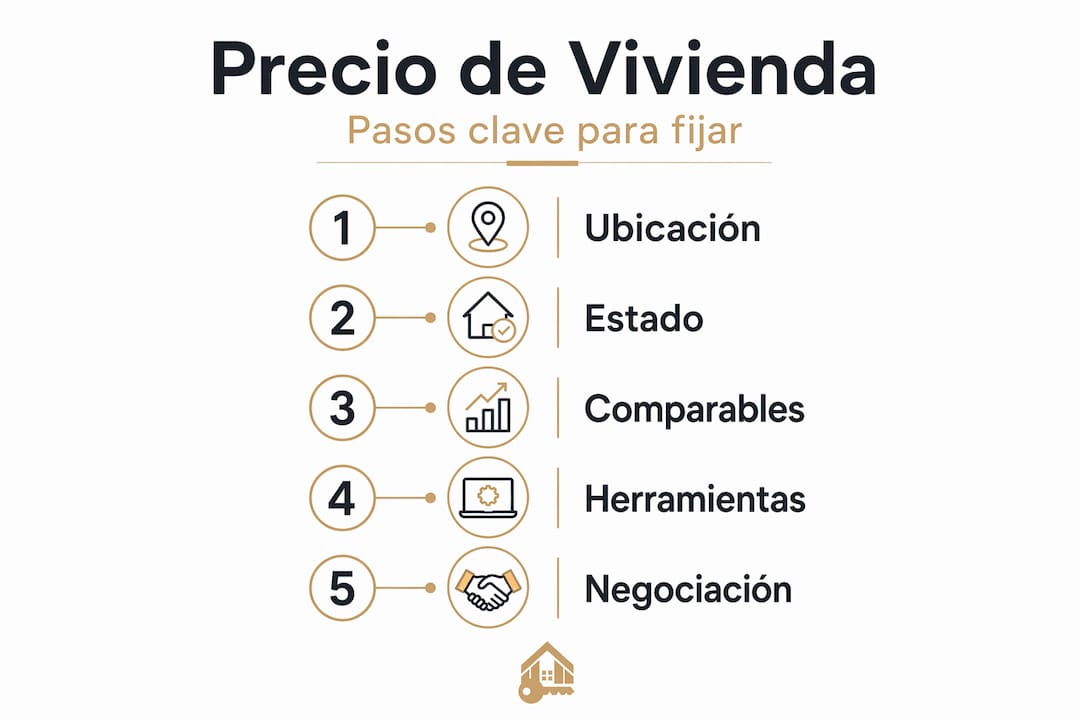 Guía visual con los pasos clave para poner precio a tu vivienda