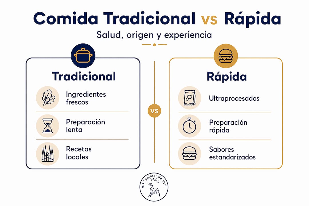 Infografía: diferencias entre la comida casera y la comida rápida