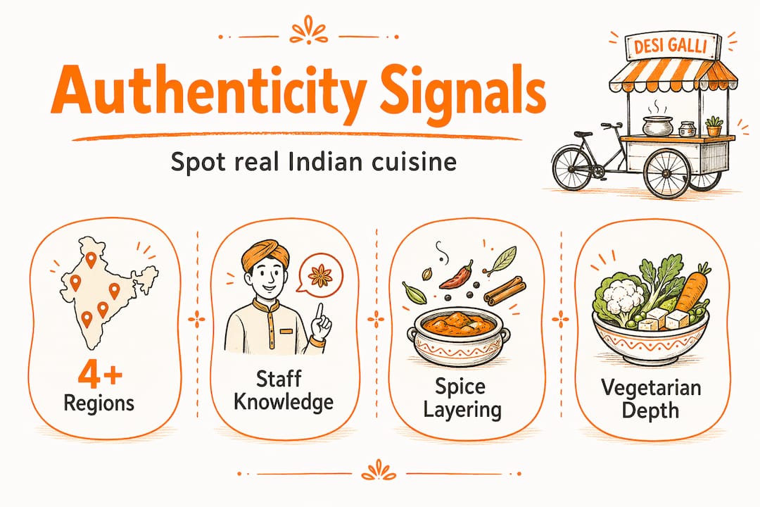 Infographic of authentic Indian restaurant signals