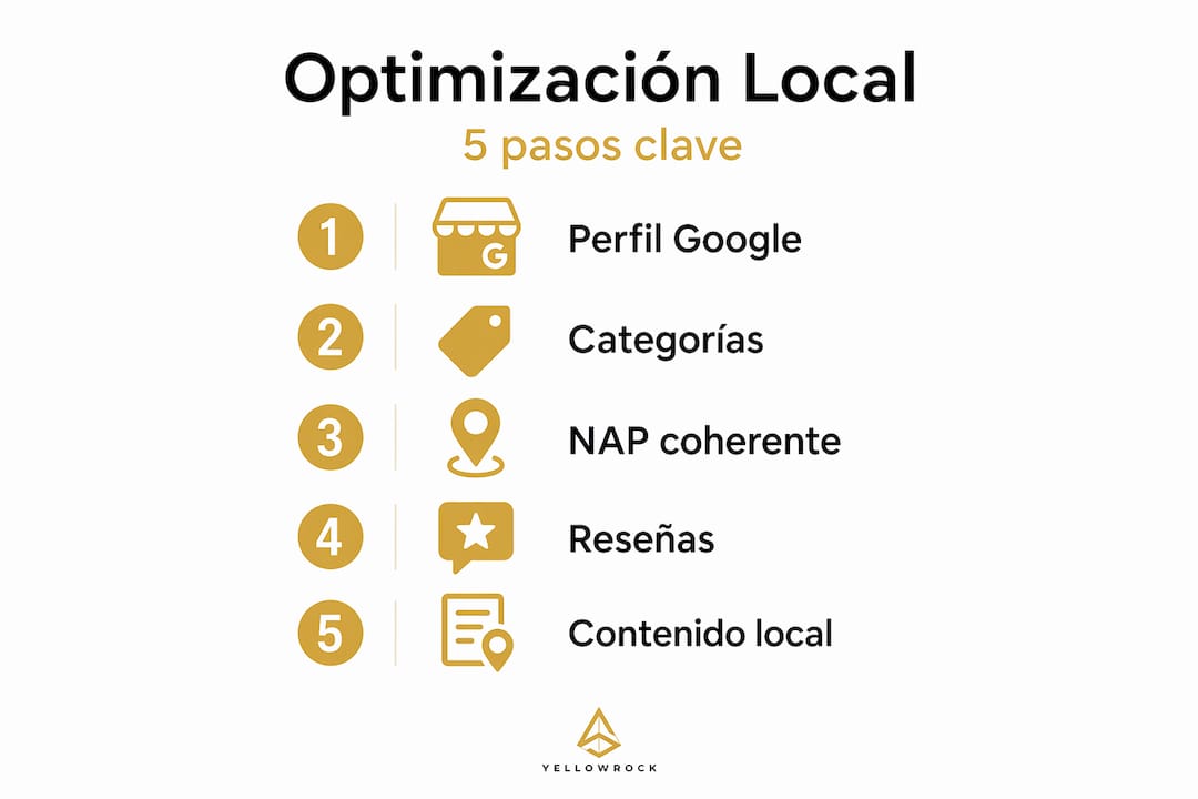 Infografía: guía detallada para mejorar el posicionamiento local paso a paso