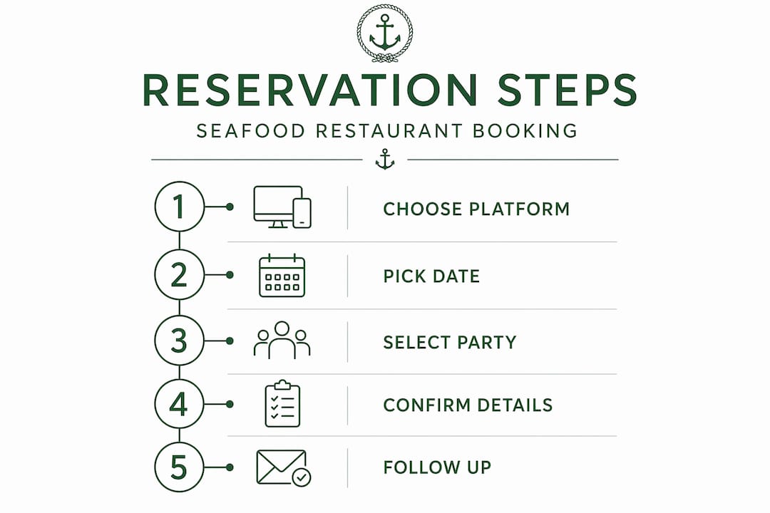 Infographic outlining seafood reservation steps