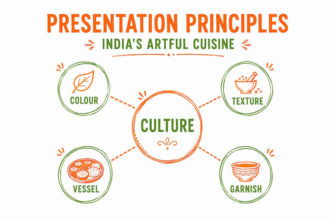 Hierarchy infographic key principles Indian food presentation