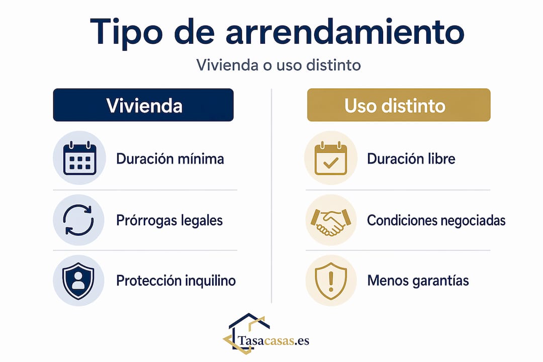 Infografía: diferencias clave entre el alquiler de vivienda y el arrendamiento para otros usos