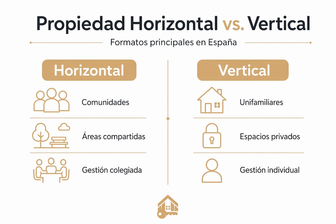 Infografía sobre las diferencias entre vivienda horizontal y vertical