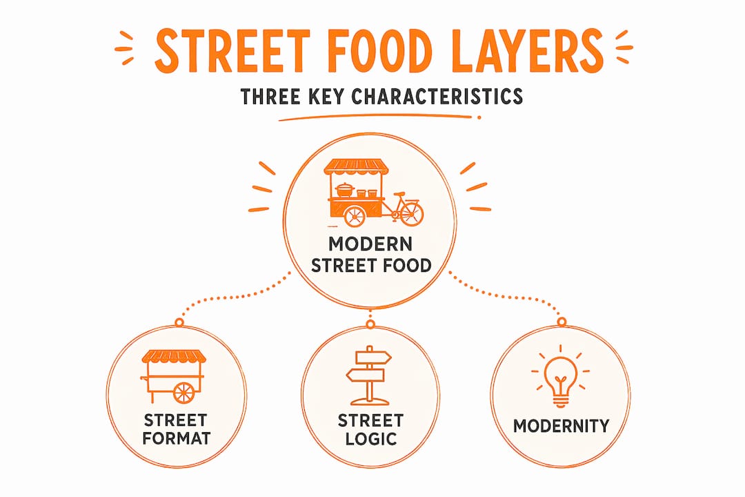 Hierarchy infographic breaking down street food layers