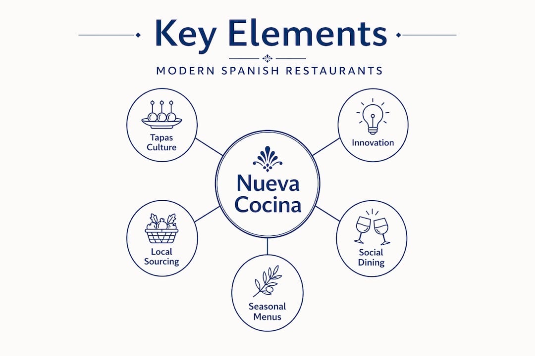 Hierarchy infographic key elements modern Spanish restaurants