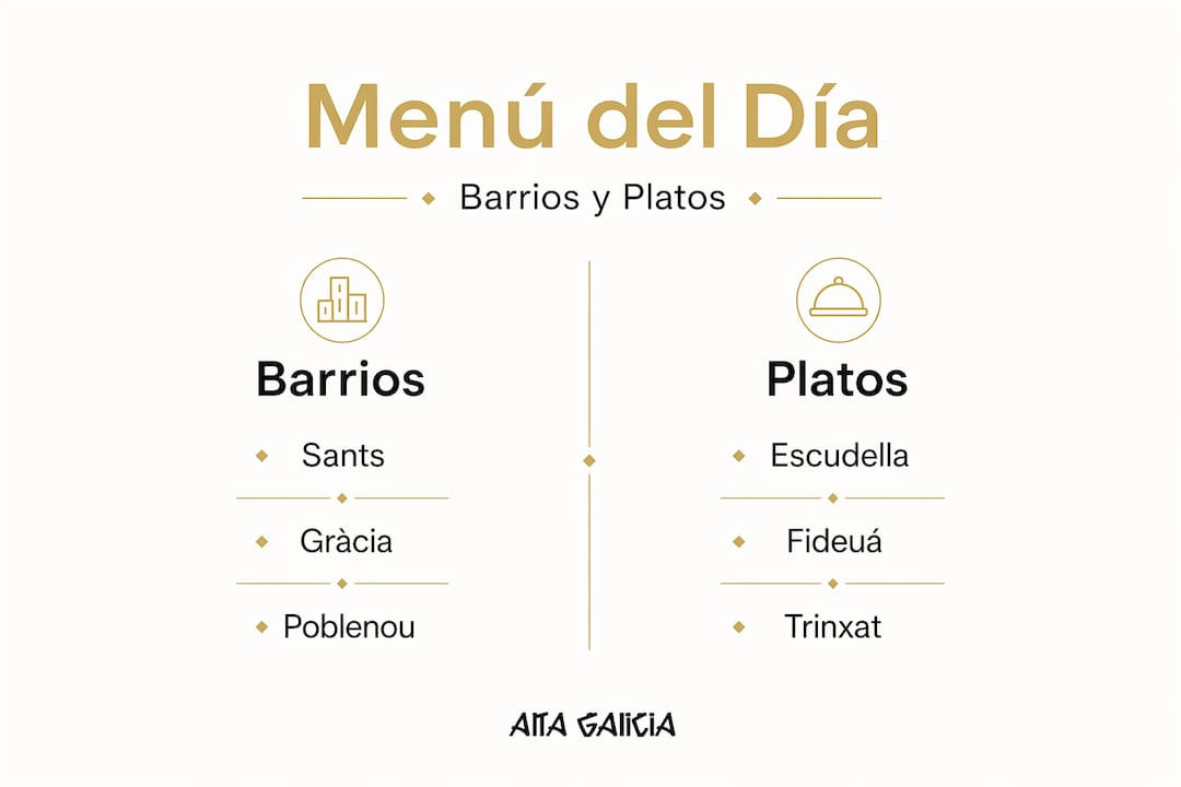Infografía sobre barrios y sus platos más representativos