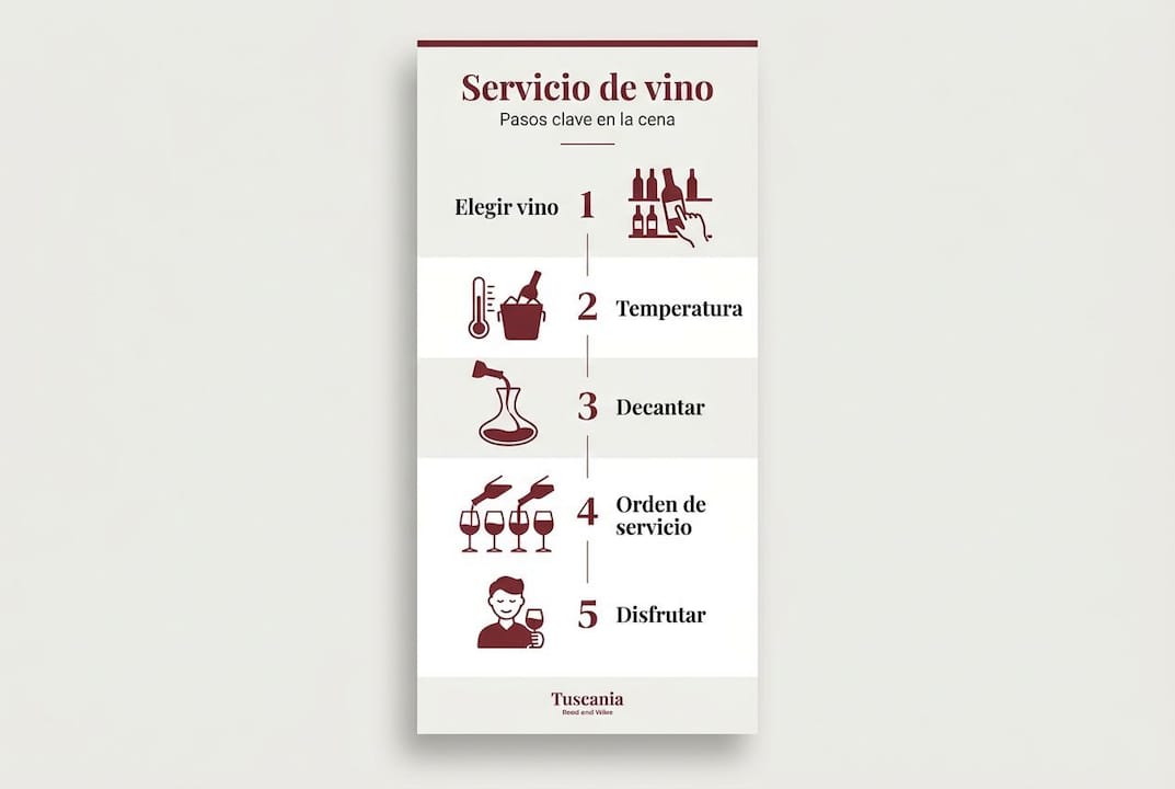 Guía visual: cómo servir correctamente un vino italiano