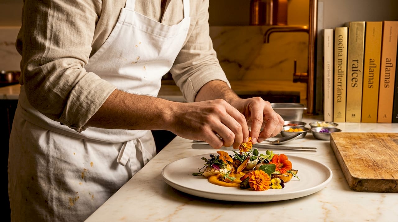 Un chef crea una experiencia gastronómica única en su cocina de Barcelona, donde cada plato estimula todos los sentidos.
