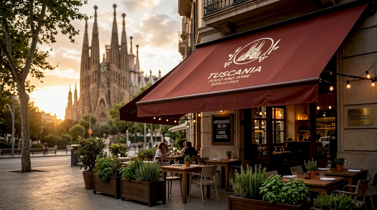 Terraza para comer cerca de la Sagrada Familia