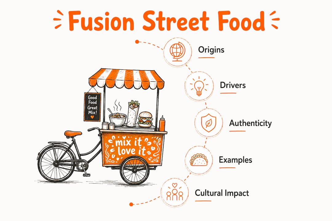 Infographic showing key stages of street food fusion trends