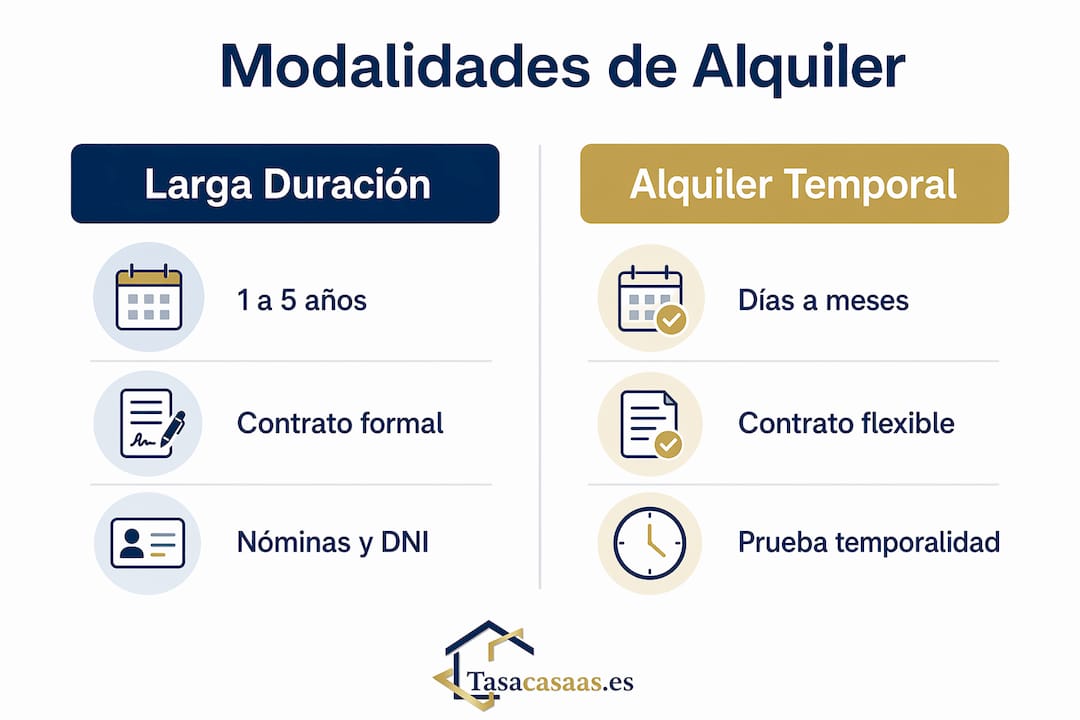 Infografía que compara las diferentes opciones de alquiler