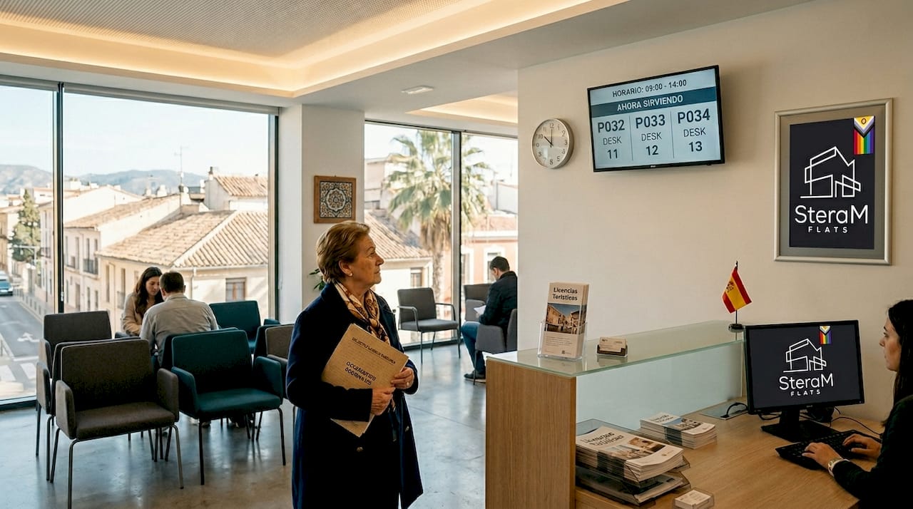 Interior of Spanish regional tourist license office
