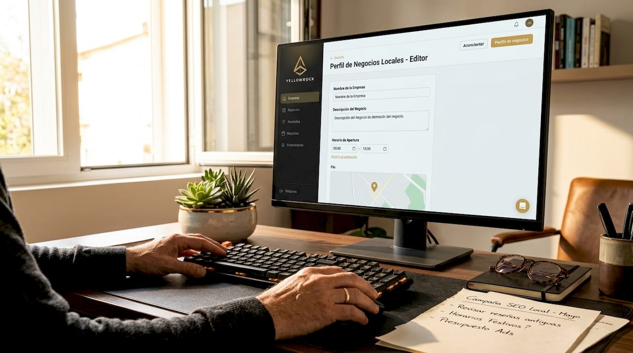 escritorio donde se realizan ajustes y ediciones en los componentes digitales del perfil local
