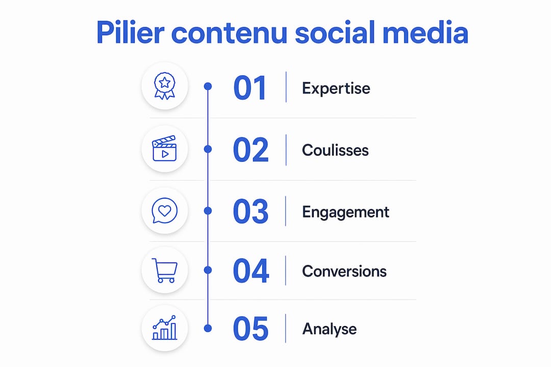 Visuel : les grands axes du contenu social media pour les PME
