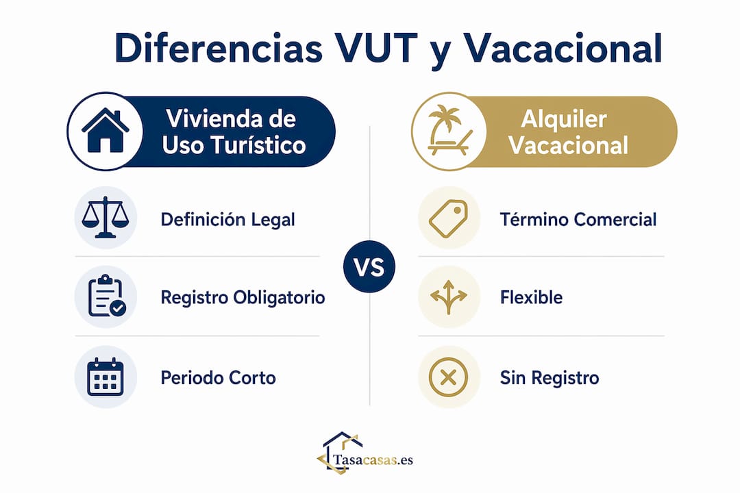 Infografía: diferencias clave entre pisos turísticos y alquileres vacacionales