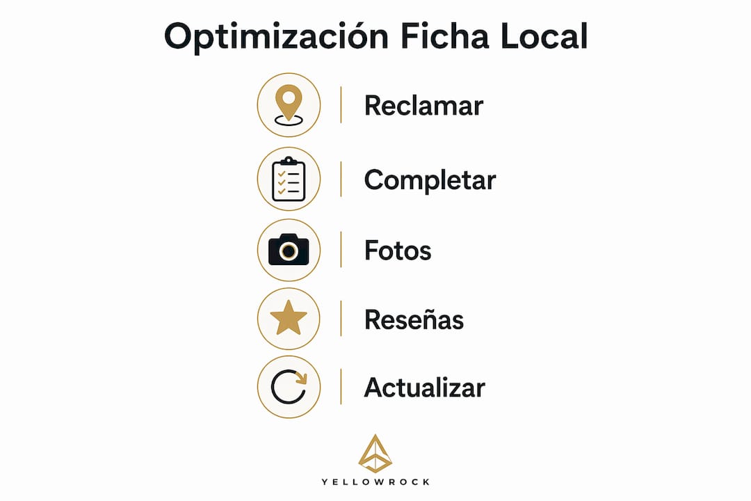 Guía visual con los pasos clave para mejorar tu perfil de Google My Business