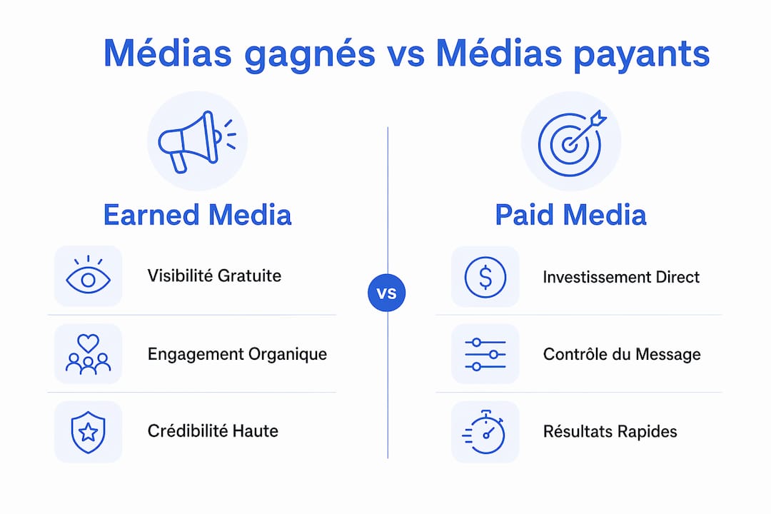 Infographie : médias acquis vs médias payants, le comparatif