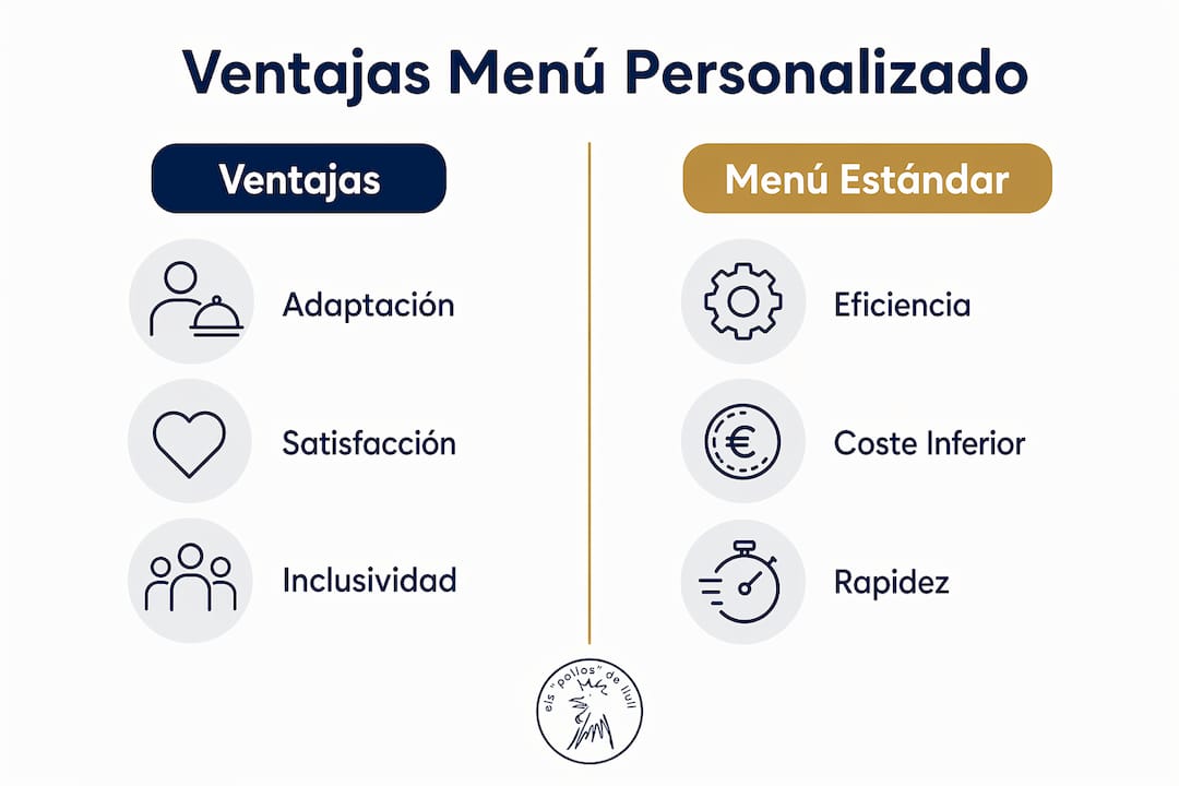Infografía: diferencias clave entre menús personalizados y menús tradicionales