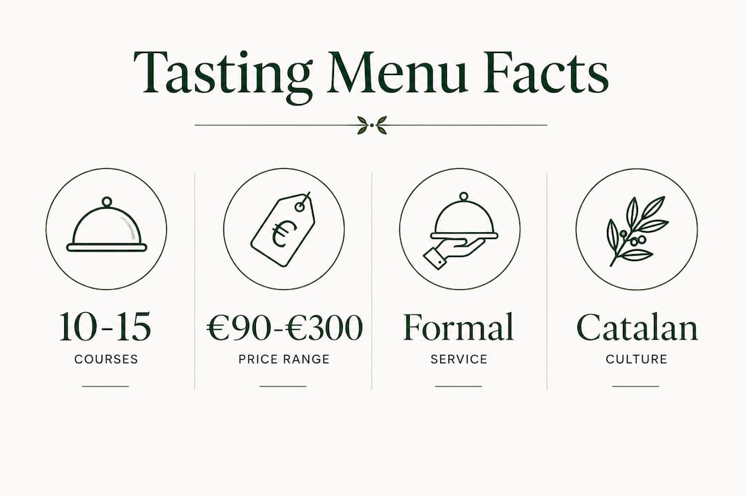Infographic showing key facts of Barcelona tasting menus