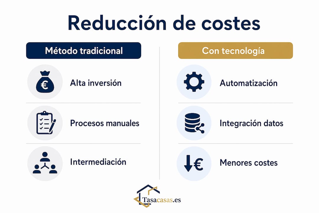 Infografía: ¿Cuánto se ahorra en costes aplicando tecnología frente a métodos tradicionales?