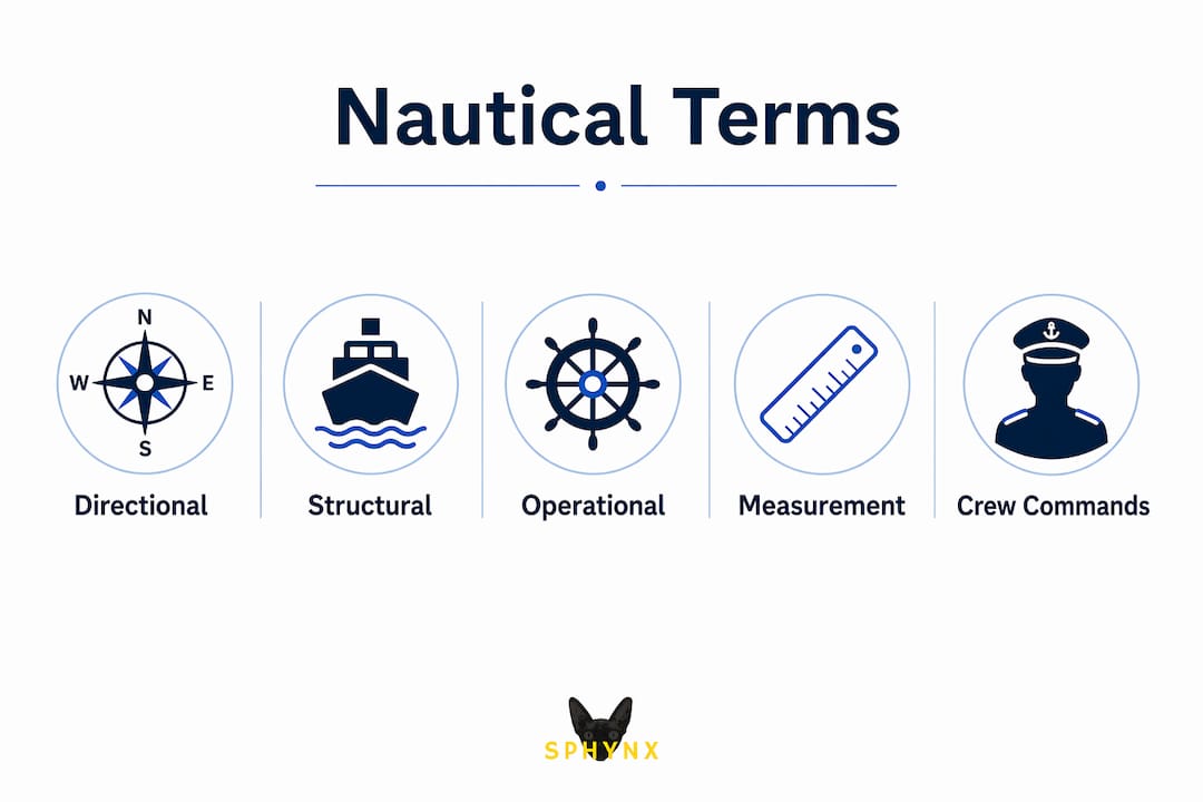 Infographic showing hierarchical classification of nautical terms