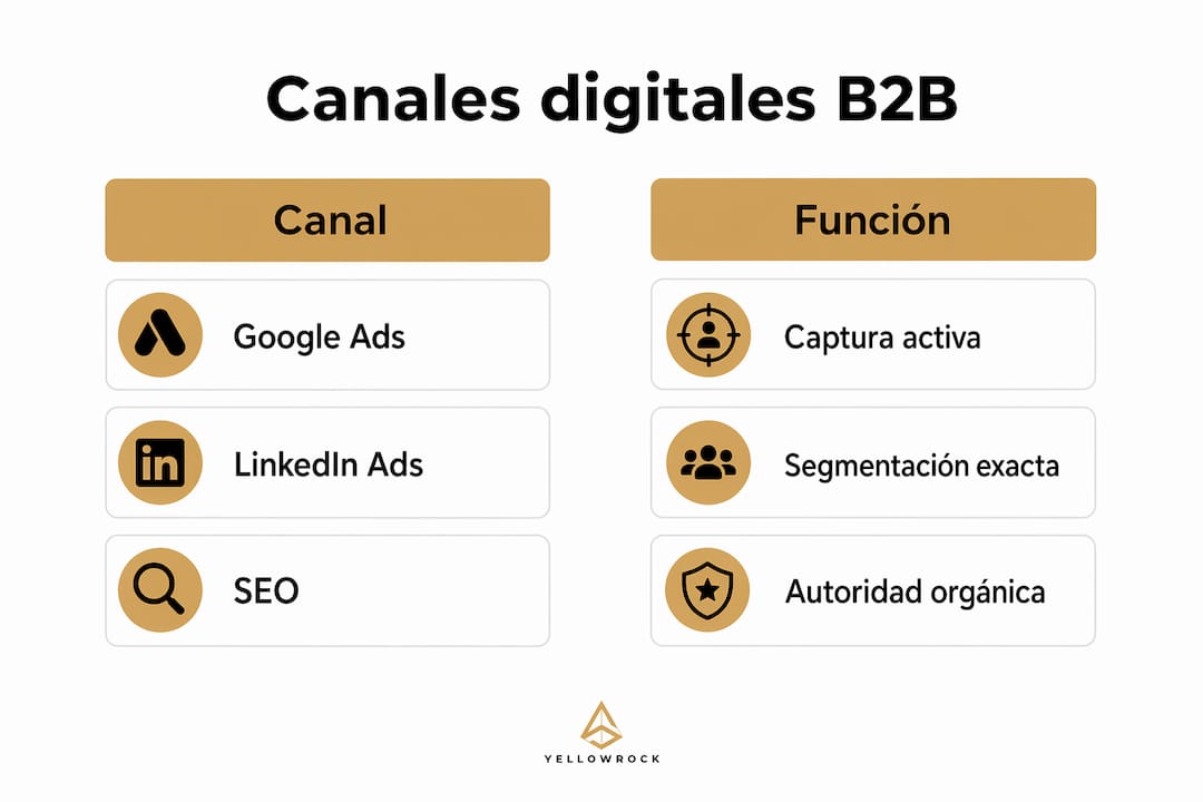 Guía visual sobre los principales canales digitales en el marketing B2B