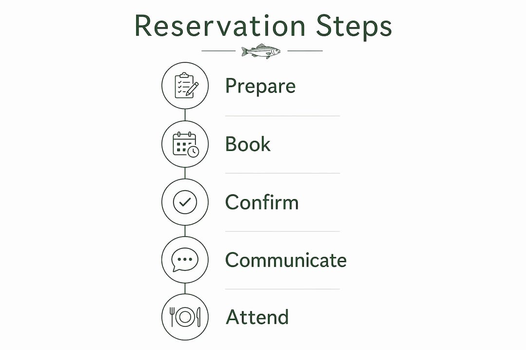Infographic showing fine dining reservation steps