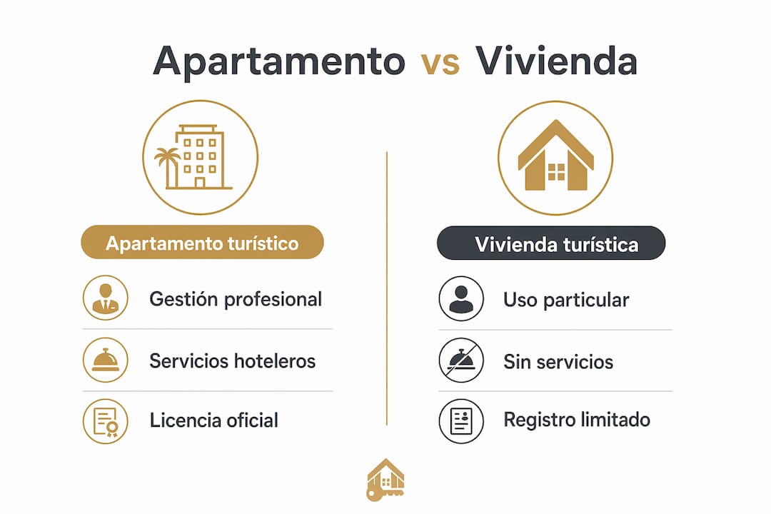 Infografía: diferencias clave entre apartamento turístico y vivienda de uso turístico