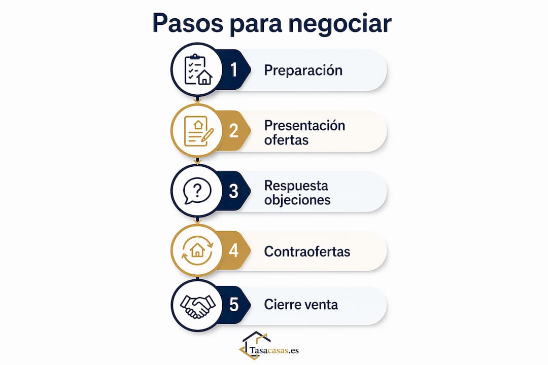 Infografía con los pasos esenciales para cerrar con éxito la venta de tu piso