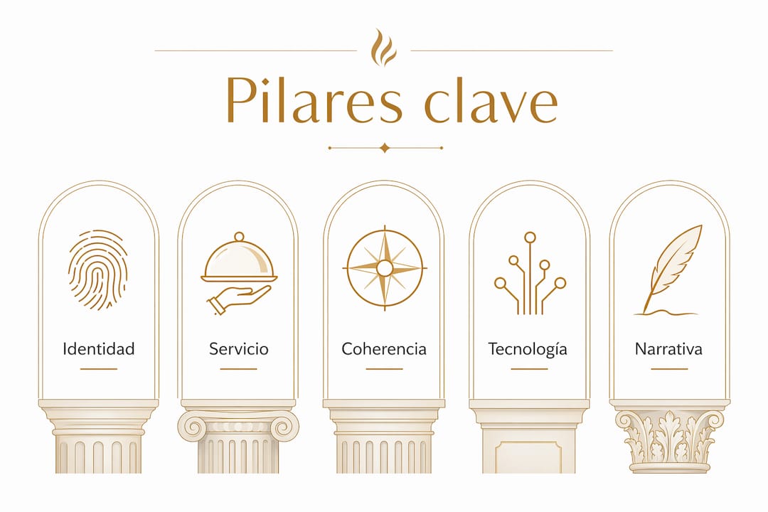 Infografía que destaca los elementos esenciales para vivir una experiencia gastronómica exclusiva.