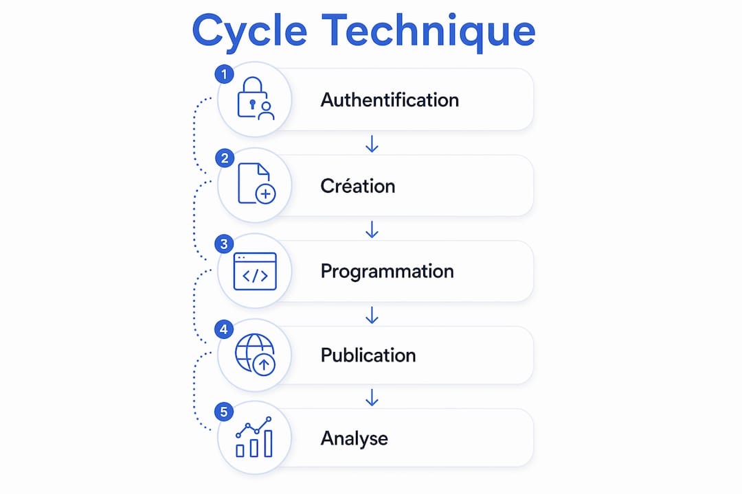 Schéma illustrant les différentes phases du cycle de vie des outils de planification