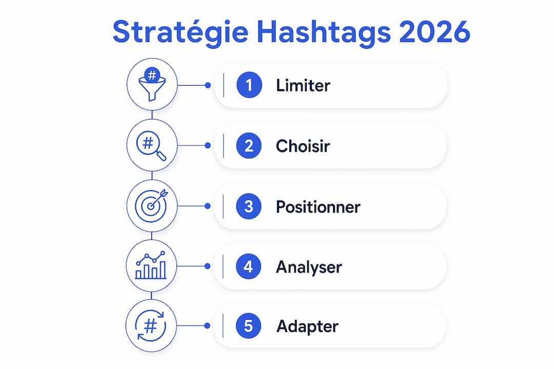 Infographie : les étapes incontournables pour élaborer une stratégie de hashtags efficace sur Instagram